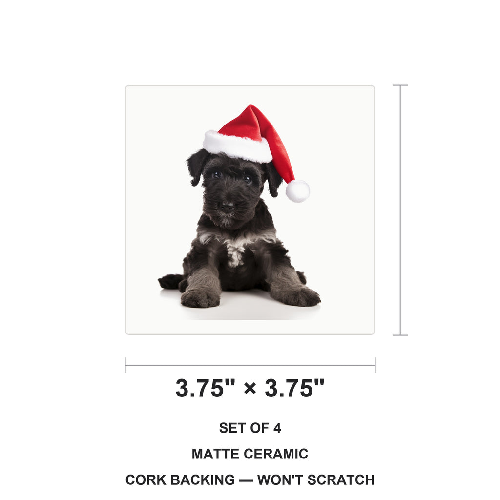Kerry Blue Terrier Puppy ceramic coasters set of 4, size 3.75 inches