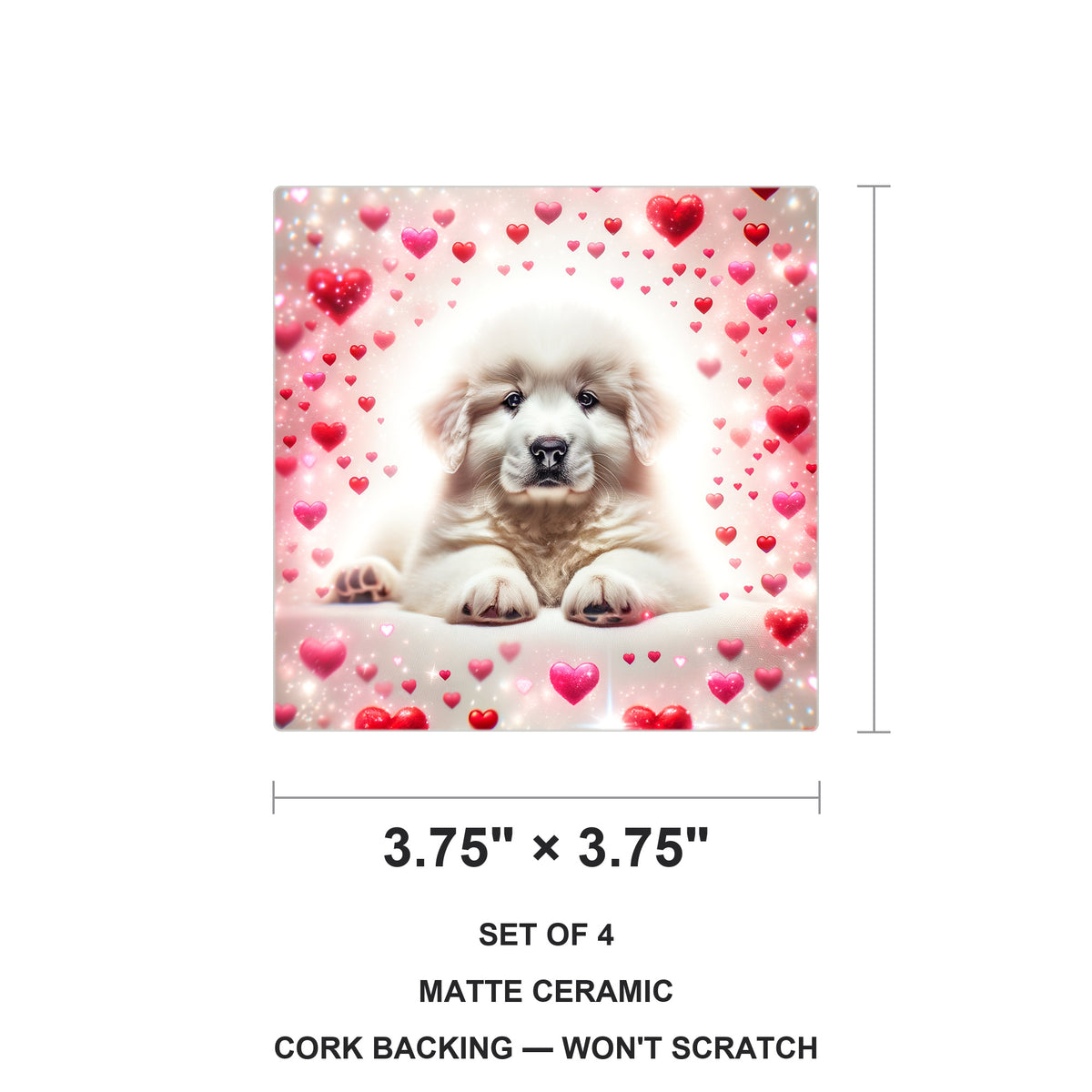 Golden Retriever ceramic coasters set of 4, size 3.75 inches