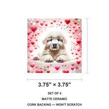 Golden Retriever ceramic coasters set of 4, size 3.75 inches