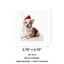 Pembroke Welsh Corgi ceramic coasters set of 4, size 3.75 inches