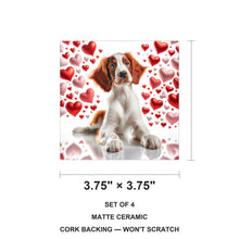 Welsh Springer Spaniel ceramic coasters set of 4, size 3.75 inches