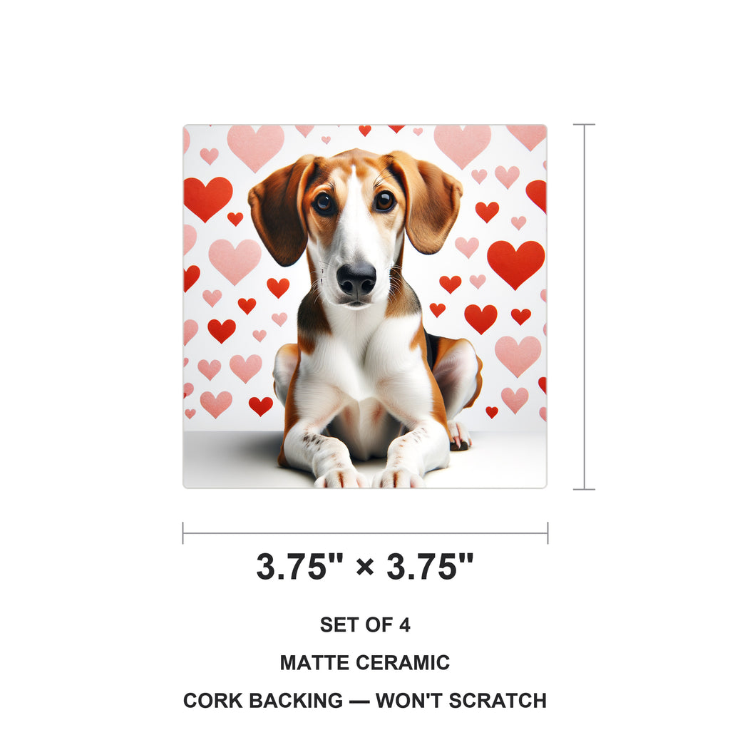 Beagle ceramic coasters set of 4, size 3.75 inches