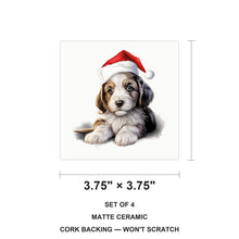 Petit Basset Griffon Vendéen Puppy Drawing ceramic coasters set of 4, size 3.75 inches