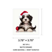Havanese Puppy ceramic coasters set of 4, size 3.75 inches