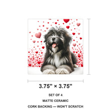 Tibetan Terrier ceramic coasters set of 4, size 3.75 inches
