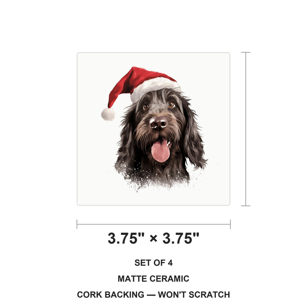 Spinone Italiano ceramic coasters set of 4, size 3.75 inches