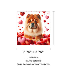 Chow Chow ceramic coasters set of 4, size 3.75 inches