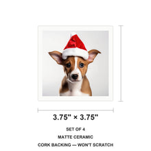 Basenji Puppy ceramic coasters set of 4, size 3.75 inches