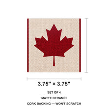 Canada Flag Pride ceramic coasters set of 4, size 3.75 inches