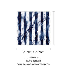 Bold Stripes ceramic coasters set of 4, size 3.75 inches