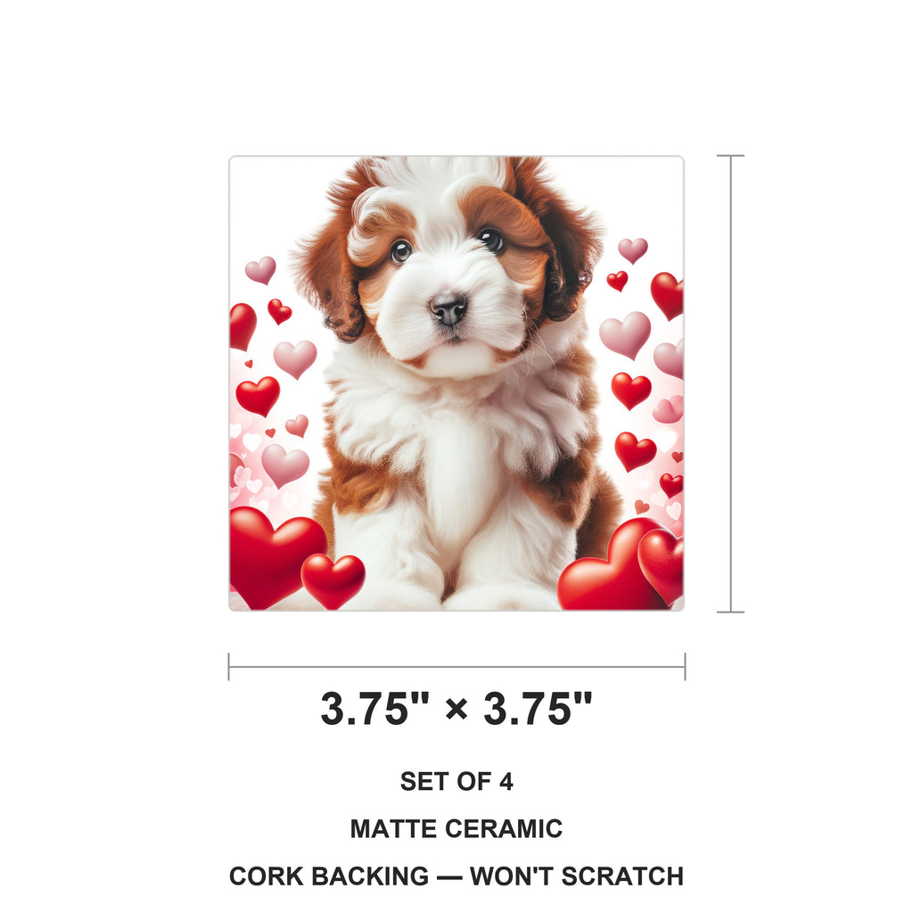 Havanese ceramic coasters set of 4, size 3.75 inches