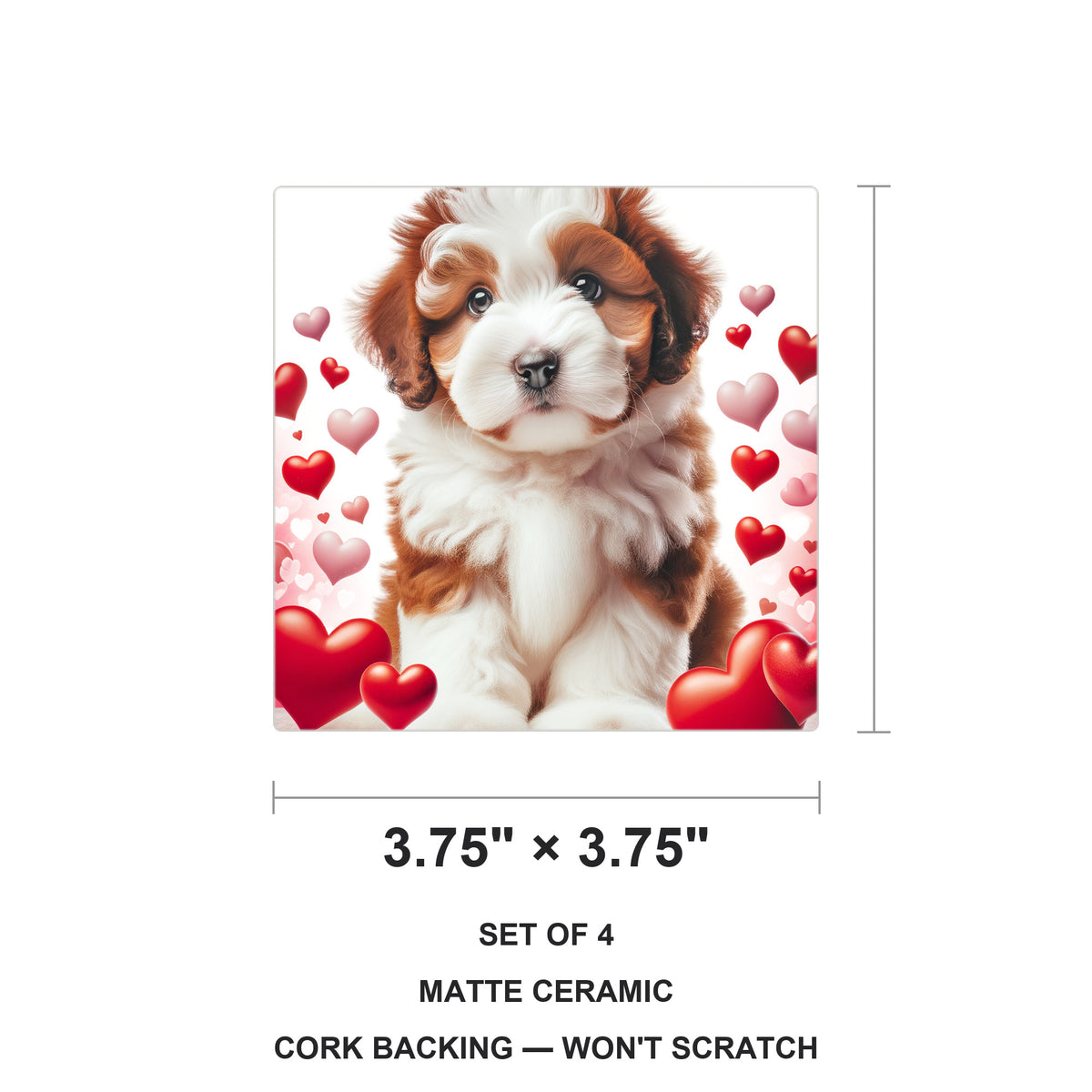 Havanese ceramic coasters set of 4, size 3.75 inches