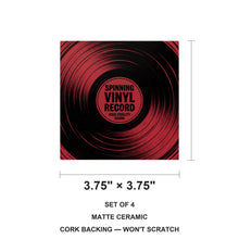 Vinyl Record ceramic coasters set of 4, size 3.75 inches