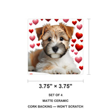 Russell Terrier ceramic coasters set of 4, size 3.75 inches