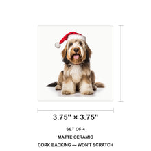 Petit Basset Griffon Vendéen ceramic coasters set of 4, size 3.75 inches