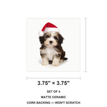 Havanese Puppy ceramic coasters set of 4, size 3.75 inches