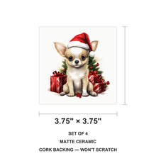 Chihuahua Puppy Drawing ceramic coasters set of 4, size 3.75 inches