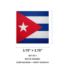 Cuba Flag Pride ceramic coasters set of 4, size 3.75 inches