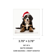 Greater Swiss Mountain Dog Puppy ceramic coasters set of 4, size 3.75 inches