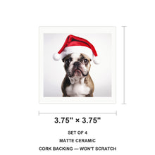 French Bulldog ceramic coasters set of 4, size 3.75 inches