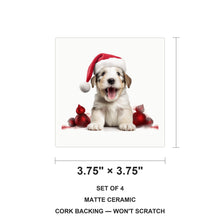 Sealyham Terrier Puppy ceramic coasters set of 4, size 3.75 inches