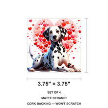 Dalmatian ceramic coasters set of 4, size 3.75 inches