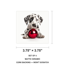 Dalmatian Puppy ceramic coasters set of 4, size 3.75 inches