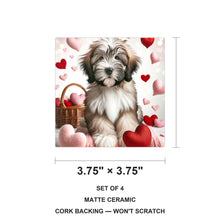Havanese ceramic coasters set of 4, size 3.75 inches