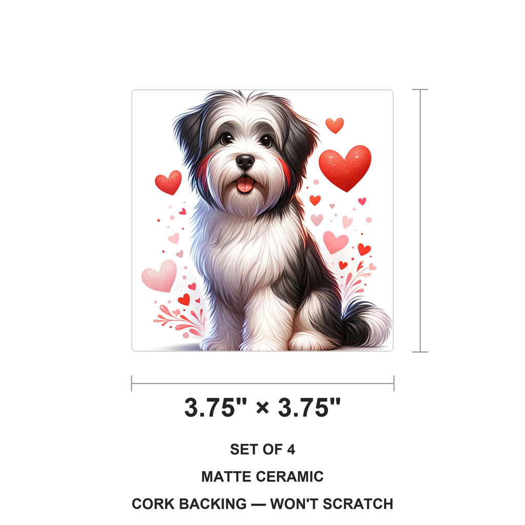 Havanese ceramic coasters set of 4, size 3.75 inches