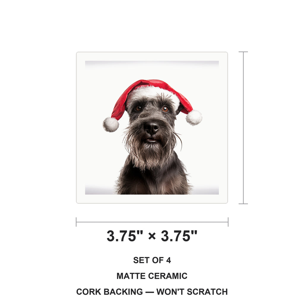 Cesky Terrier ceramic coasters set of 4, size 3.75 inches