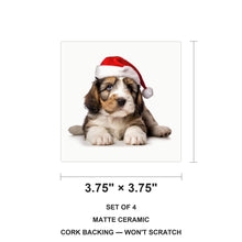 Petit Basset Griffon Vendéen Puppy ceramic coasters set of 4, size 3.75 inches