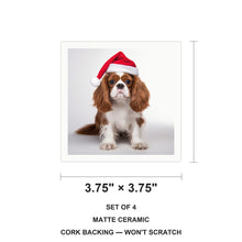 Cavalier King Charles Spaniel ceramic coasters set of 4, size 3.75 inches
