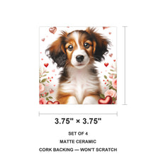 Cavalier King Charles Spaniel ceramic coasters set of 4, size 3.75 inches