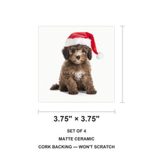 Poodle Puppy ceramic coasters set of 4, size 3.75 inches
