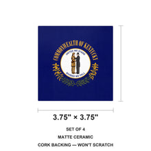 Kentucky State Flag ceramic coasters set of 4, size 3.75 inches