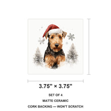 Welsh Terrier ceramic coasters set of 4, size 3.75 inches