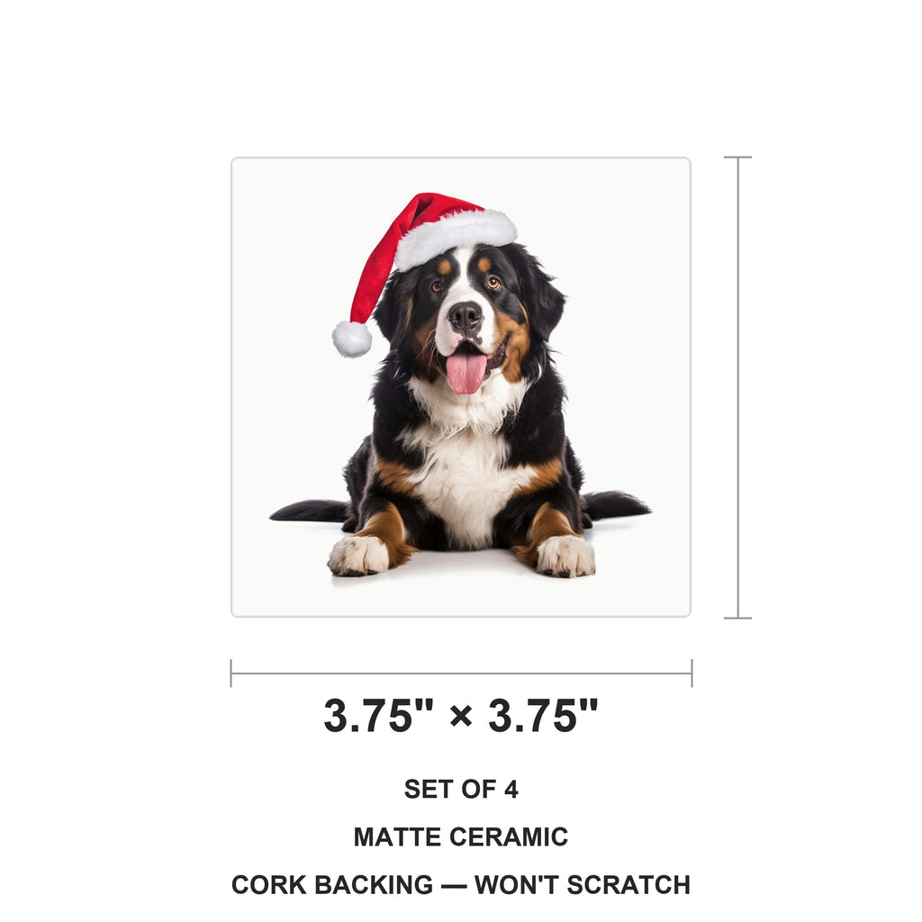 Greater Swiss Mountain Dog ceramic coasters set of 4, size 3.75 inches