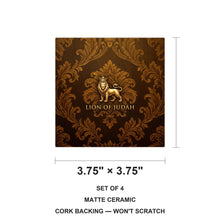 Lion Of Judah ceramic coasters set of 4, size 3.75 inches