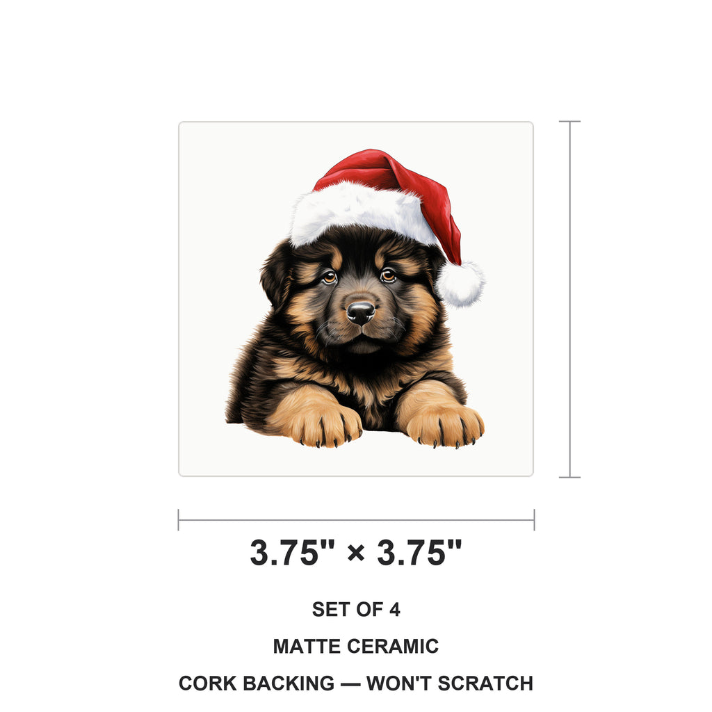 Tibetan Mastiff Puppy Drawing ceramic coasters set of 4, size 3.75 inches