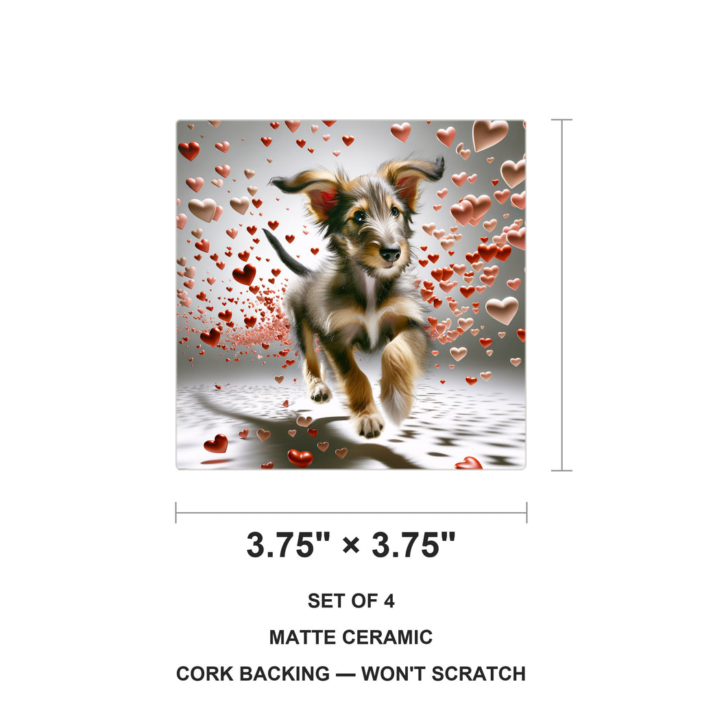 Dachshund ceramic coasters set of 4, size 3.75 inches