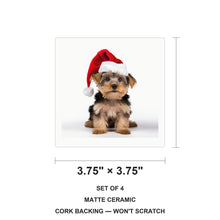 Yorkshire Terrier ceramic coasters set of 4, size 3.75 inches