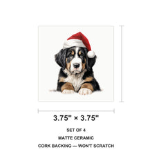 Greater Swiss Mountain Dog Puppy Drawing ceramic coasters set of 4, size 3.75 inches