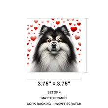 Finnish Lapphund ceramic coasters set of 4, size 3.75 inches
