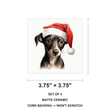 Italian Greyhound Puppy Drawing ceramic coasters set of 4, size 3.75 inches