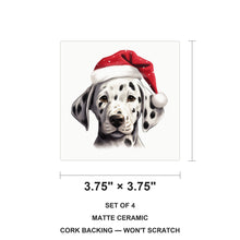 Dalmatian Puppy Drawing ceramic coasters set of 4, size 3.75 inches