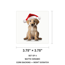 Sloughi Puppy ceramic coasters set of 4, size 3.75 inches