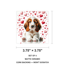 Cocker Spaniel ceramic coasters set of 4, size 3.75 inches