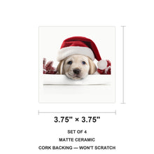 Great Pyrenees Puppy ceramic coasters set of 4, size 3.75 inches