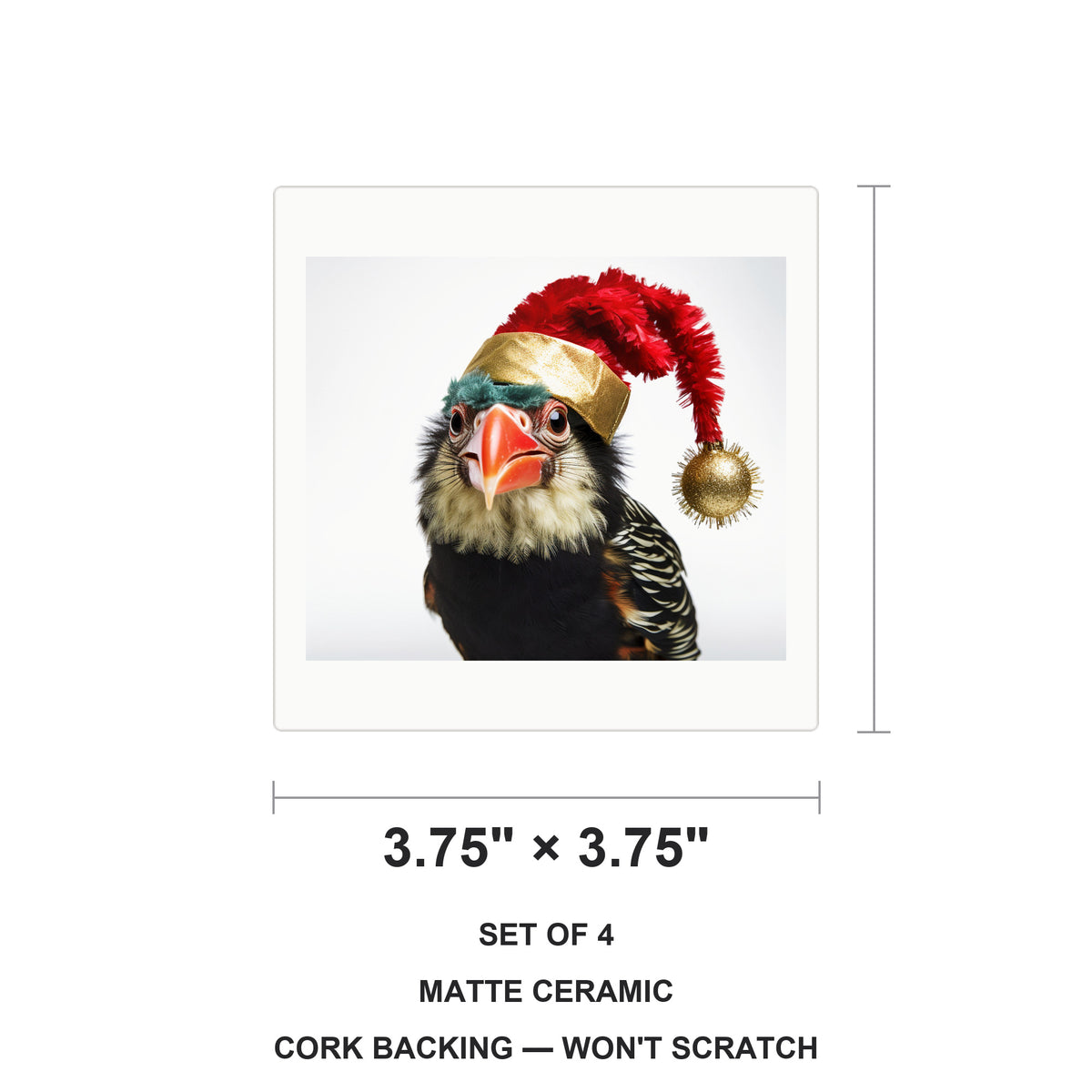 Barbet ceramic coasters set of 4, size 3.75 inches