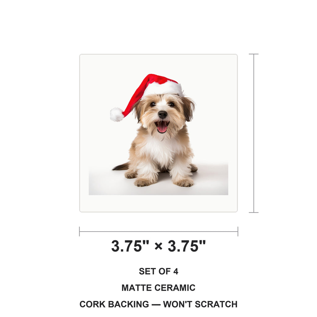 Biewer Terrier ceramic coasters set of 4, size 3.75 inches